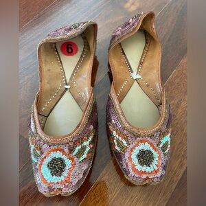 NWOT New beaded Flats slipper shoes Women Dressy Handmade Casual dress up